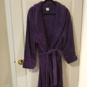 Plus size full length purple robe